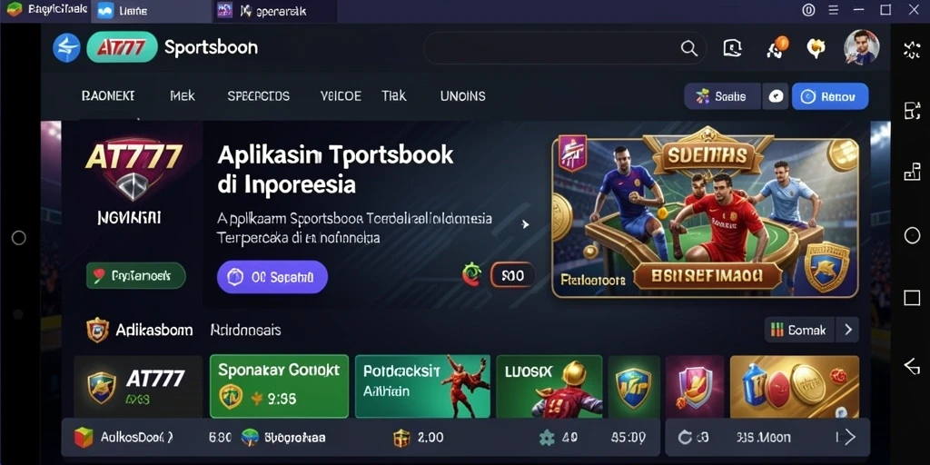 Tampilan interface AT777 menampilkan berbagai pilihan taruhan olahraga.