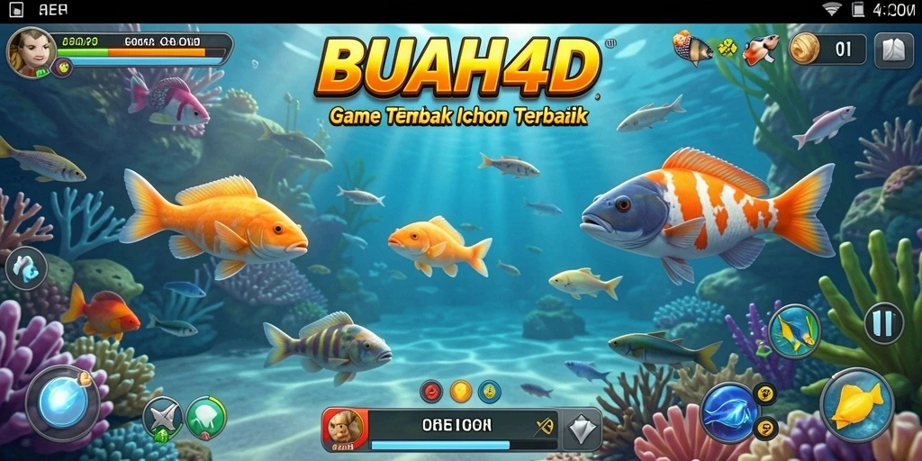 Tampilan gameplay BUAH4D dengan grafik menawan dan aksi tembak ikan.