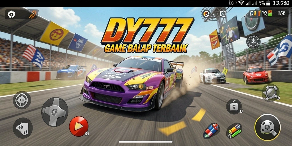Tampilan gameplay balap menegangkan dari DY777.