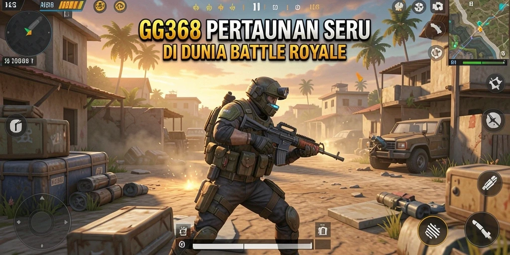 Screenshot gameplay epic dari GG368 yang memamerkan aksi Battle Royale.