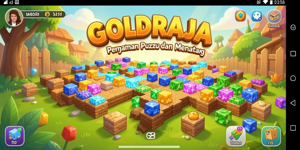 Tampilan gameplay GOLDRAJA yang seru dan penuh tantangan Puzzle.
