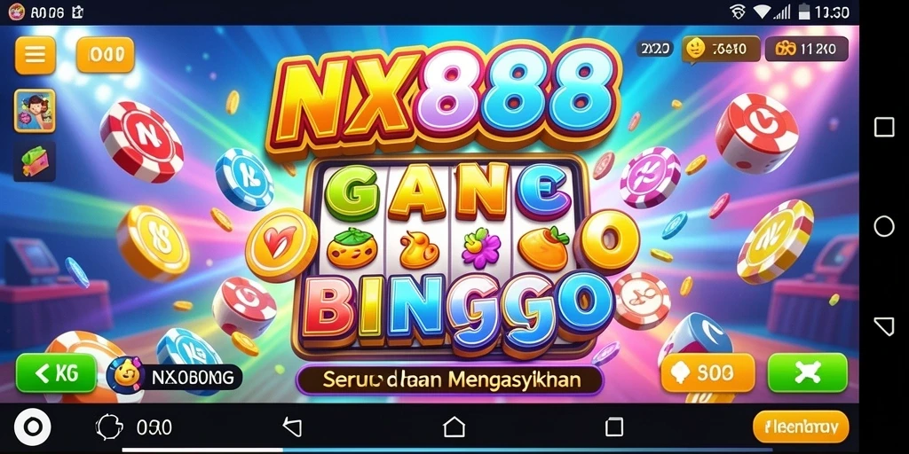 Tampilan gameplay menarik dari NX888 dengan elemen Bingo yang seru.