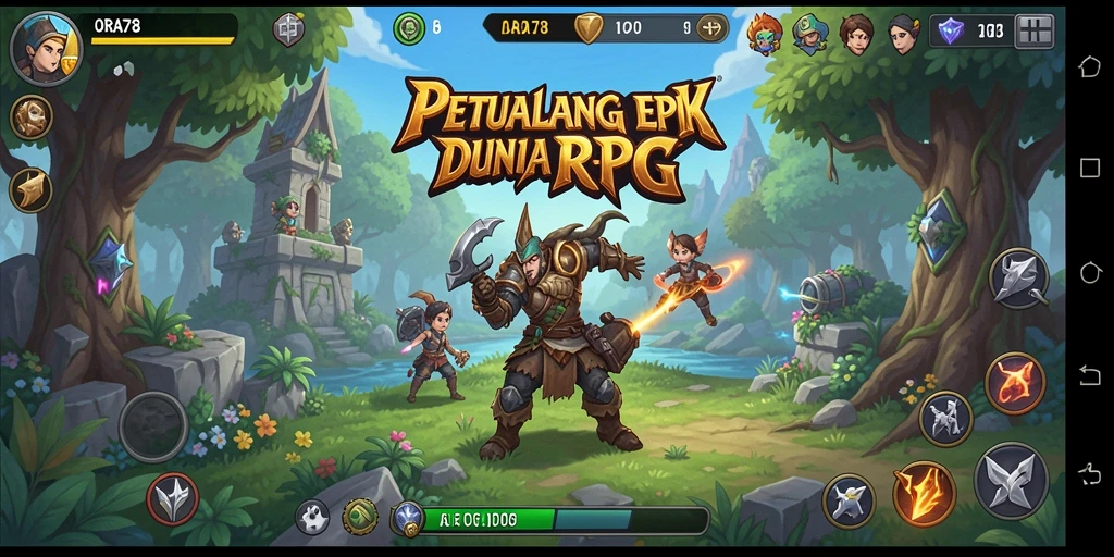 Tampilan mendebarkan dalam pertarungan RPG ORA78.