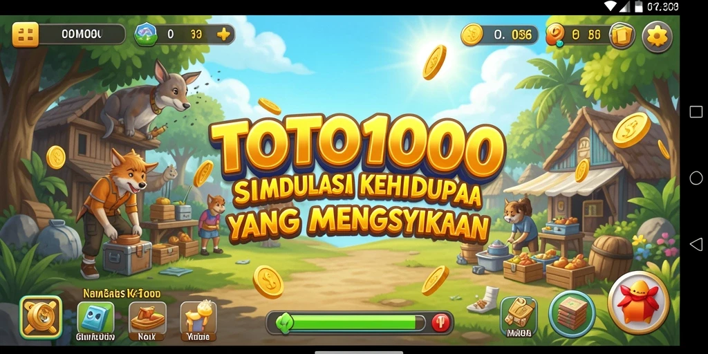 Tangkapan layar gameplay dari TOTO1000 menampilkan momen mendebarkan dari simulasi kehidupan.