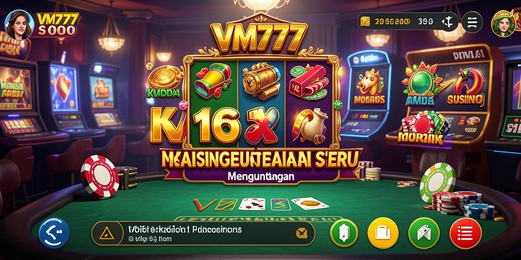 Tampilan screenshot VM777 menunjukkan gameplay kasino yang menarik dan interaktif.